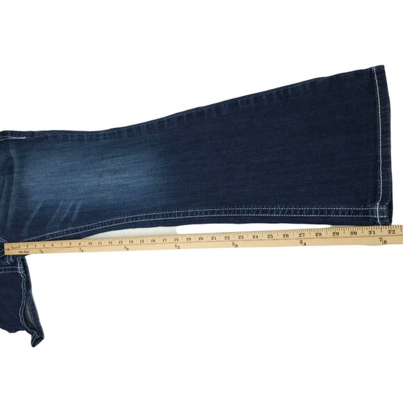 Ariat R.E.A.L. Mid Rise Boot Cut Jeans Womens 32 Thick Stitch Stretch 5 Pocket - Picture 5 of 14